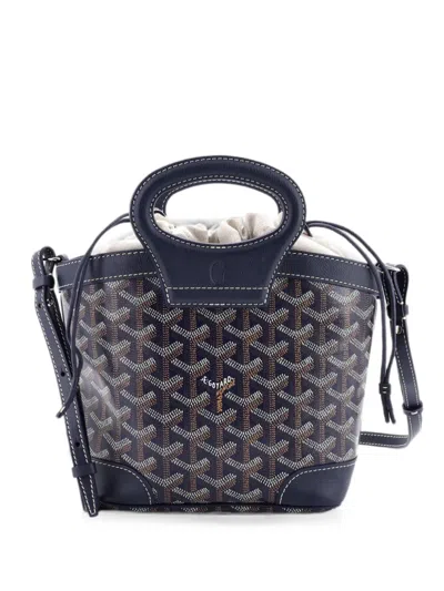 Pre-owned Goyard Beluga Bag Coated Canvas Mini Tote Bag In Blue