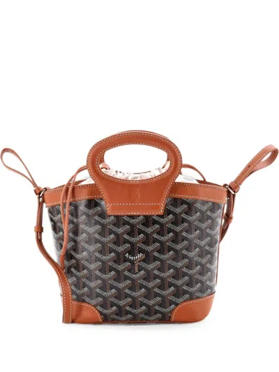 Pre-owned Goyard Beluga Bag Coated Canvas Mini Tote Bag In Brown