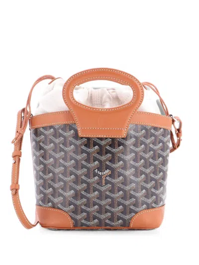 Pre-owned Goyard Beluga Bag Coated Canvas Mini Tote Bag In Brown