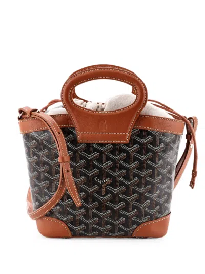 Pre-owned Goyard Beluga Bag Coated Canvas Mini Tote Bag In Brown