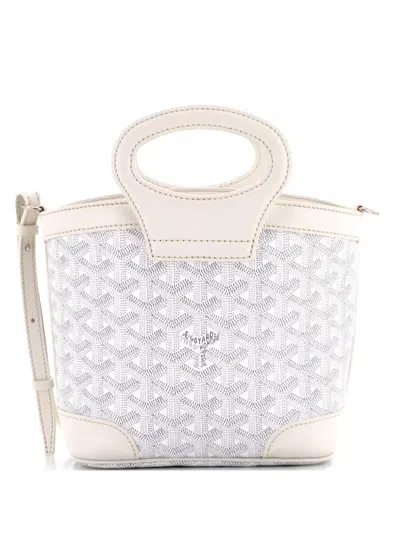 Pre-owned Goyard Beluga Bag Coated Canvas Mini Tote Bag In White