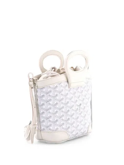 Pre-owned Goyard Beluga Bag Coated Canvas Mini Tote Bag In White