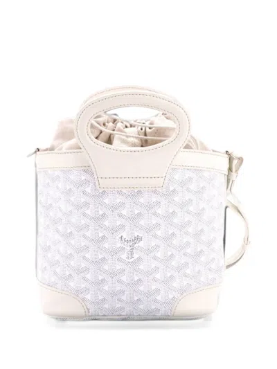 Pre-owned Goyard Beluga Bag Coated Canvas Mini Tote Bag In White