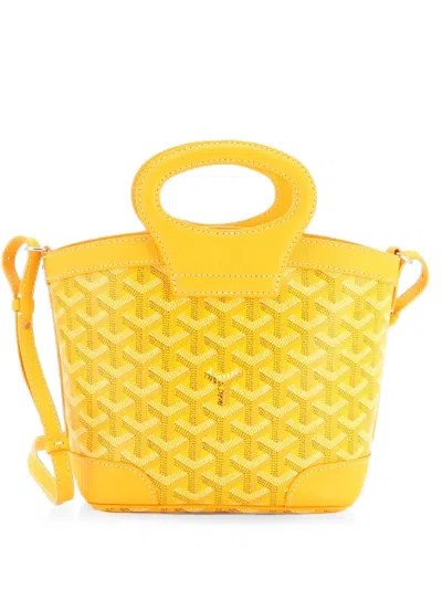 Pre-owned Goyard Beluga Bag Coated Canvas Mini Tote Bag In Yellow