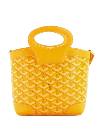Pre-owned Goyard Beluga Bag Coated Canvas Mini Tote Bag In Yellow