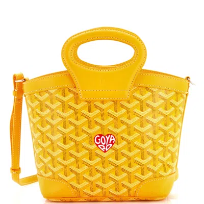 Pre-owned Goyard Beluga Bag Printed Coated Canvas Mini In Yellow