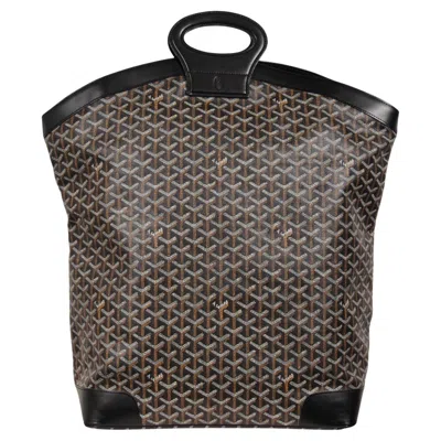 Pre-owned Goyard Beluga Gm Top Handle Xxl Tote Bag Black Leather Carry Travel On Vtg 2000