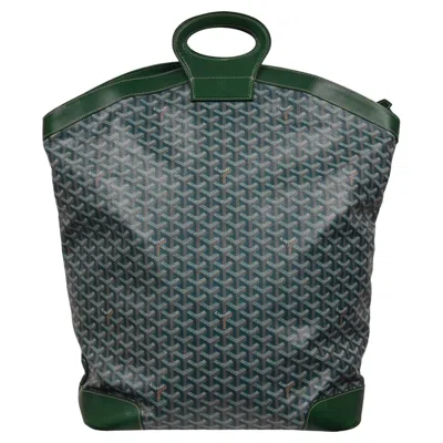 Pre-owned Goyard Beluga Gm Top Handle Xxl Tote Bag Green Leather Carry Travel On Vtg 2000