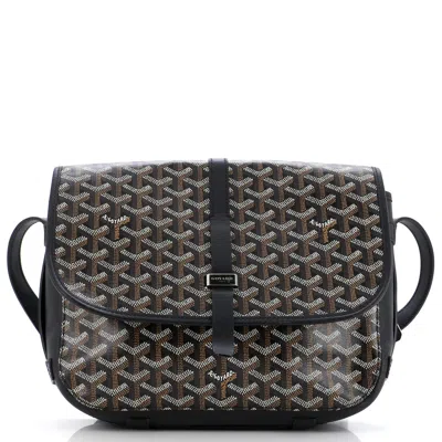 Pre-owned Goyard Belvedere Ii Messenger Bag Coated Canvas Mm In Black