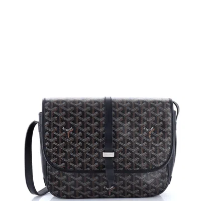 Pre-owned Goyard Belvedere Ii Messenger Bag Coated Canvas Mm In Black