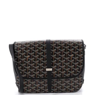 Pre-owned Goyard Belvedere Ii Messenger Bag Coated Canvas Mm In Black