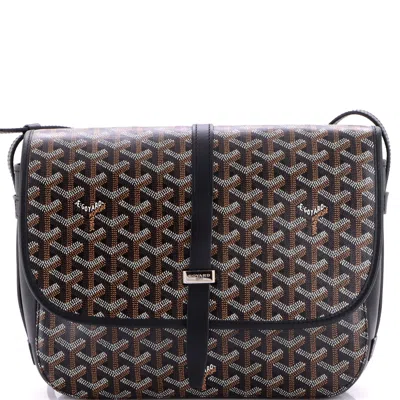 Pre-owned Goyard Belvedere Ii Messenger Bag Coated Canvas Mm In Black