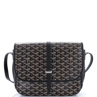 Pre-owned Goyard Belvedere Ii Messenger Bag Coated Canvas Mm In Black