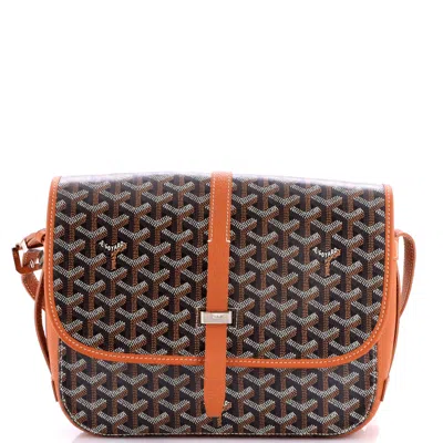 Pre-owned Goyard Belvedere Ii Messenger Bag Coated Canvas Mm In Brown