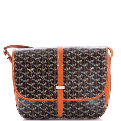 Pre-owned Goyard Belvedere Ii Messenger Bag Coated Canvas Mm In Brown