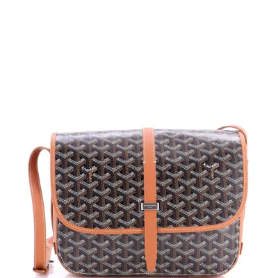 Pre-owned Goyard Belvedere Ii Messenger Bag Coated Canvas Mm In Brown