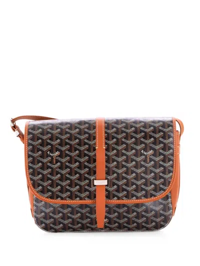 Pre-owned Goyard Belvedere Ii Messenger Bag Coated Canvas Mm Crossbody Bag In Brown