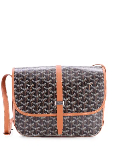 Pre-owned Goyard Belvedere Ii Messenger Bag Coated Canvas Mm Crossbody Bag In Brown