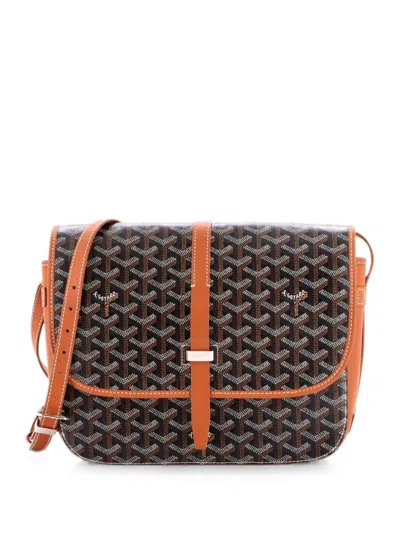 Pre-owned Goyard Belvedere Ii Messenger Bag Coated Canvas Mm Crossbody Bag In Brown