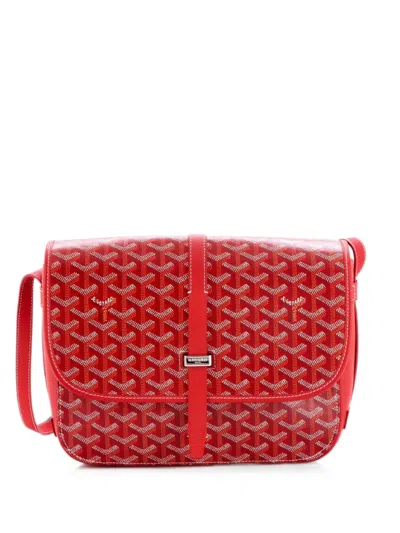 Pre-owned Goyard Belvedere Ii Messenger Bag Coated Canvas Mm Crossbody Bag In Red