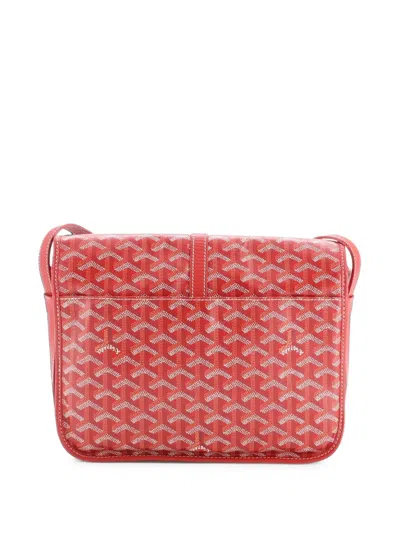 Pre-owned Goyard Belvedere Ii Messenger Bag Coated Canvas Mm Crossbody Bag In Red