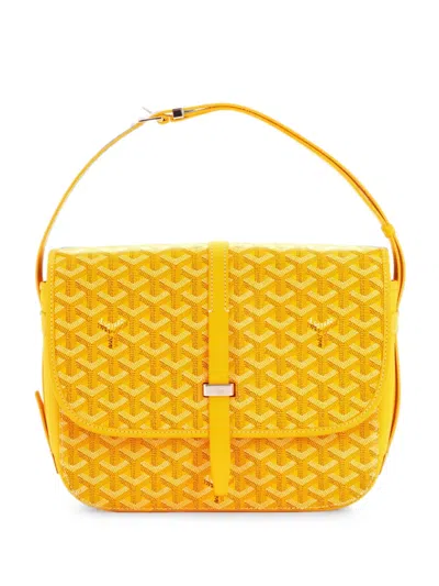 Pre-owned Goyard Belvedere Ii Messenger Bag Coated Canvas Mm Crossbody Bag In Yellow