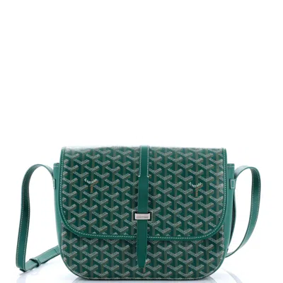 Pre-owned Goyard Belvedere Ii Messenger Bag Coated Canvas Mm In Green