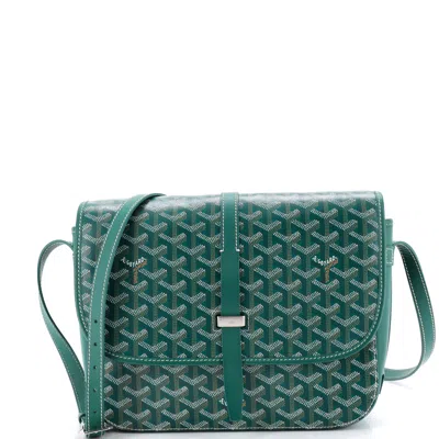 Pre-owned Goyard Belvedere Ii Messenger Bag Coated Canvas Mm In Green