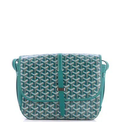 Pre-owned Goyard Belvedere Ii Messenger Bag Coated Canvas Mm In Green