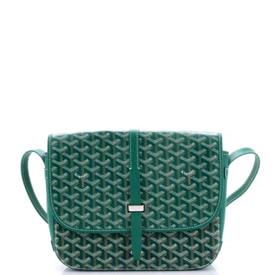 Pre-owned Goyard Belvedere Ii Messenger Bag Coated Canvas Mm In Green