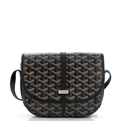 Pre-owned Goyard Belvedere Ii Messenger Bag Coated Canvas Pm In Black