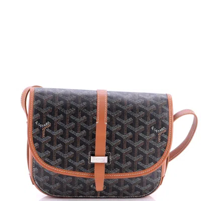 Pre-owned Goyard Belvedere Ii Messenger Bag Coated Canvas Pm In Brown
