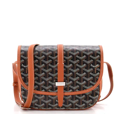 Pre-owned Goyard Belvedere Ii Messenger Bag Coated Canvas Pm In Brown