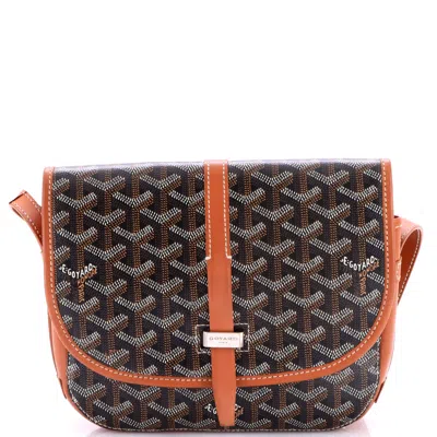 Pre-owned Goyard Belvedere Ii Messenger Bag Coated Canvas Pm In Brown