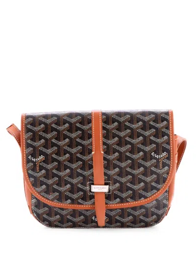 Pre-owned Goyard Belvedere Ii Messenger Bag Coated Canvas Pm Crossbody Bag In Brown