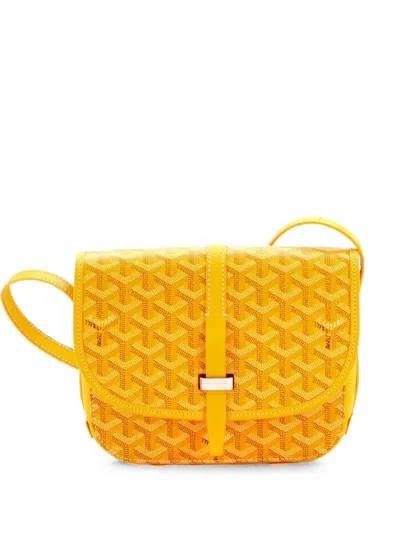 Pre-owned Goyard Belvedere Ii Messenger Bag Coated Canvas Pm Crossbody Bag In Orange