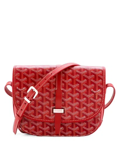 Pre-owned Goyard Belvedere Ii Messenger Bag Coated Canvas Pm Crossbody Bag In Red