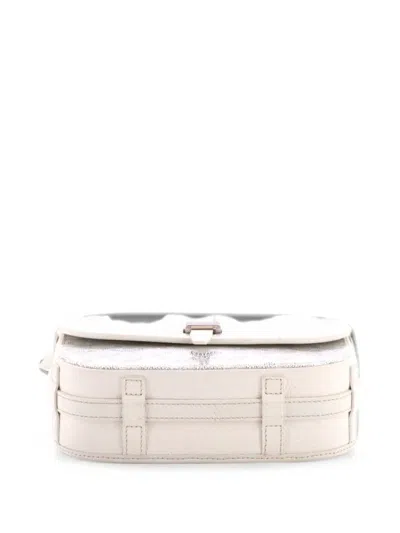 Pre-owned Goyard Belvedere Ii Messenger Bag Coated Canvas Pm Crossbody Bag In White