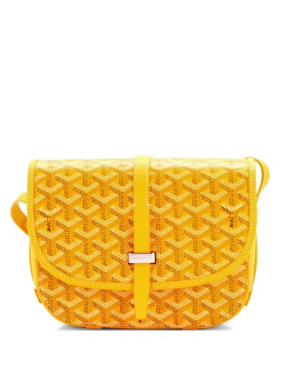 Pre-owned Goyard Belvedere Ii Messenger Bag Coated Canvas Pm Crossbody Bag In Yellow