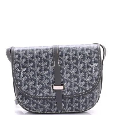 Pre-owned Goyard Belvedere Ii Messenger Bag Coated Canvas Pm In Gray