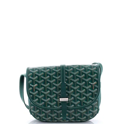 Pre-owned Goyard Belvedere Ii Messenger Bag Coated Canvas Pm In Green