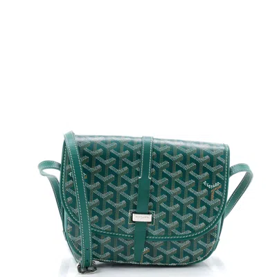 Pre-owned Goyard Belvedere Ii Messenger Bag Coated Canvas Pm In Green
