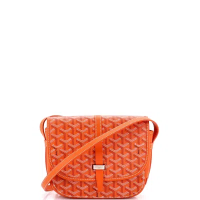 Pre-owned Goyard Belvedere Ii Messenger Bag Coated Canvas Pm In Orange