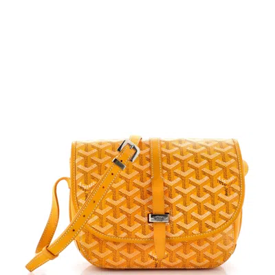 Pre-owned Goyard Belvedere Ii Messenger Bag Coated Canvas Pm In Yellow