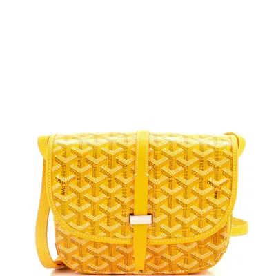 Pre-owned Goyard Belvedere Ii Messenger Bag Coated Canvas Pm In Yellow