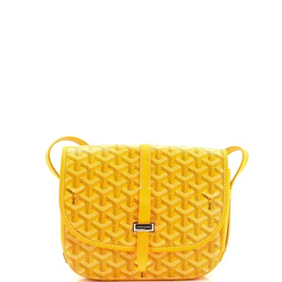 Pre-owned Goyard Belvedere Ii Messenger Bag Coated Canvas Pm In Yellow