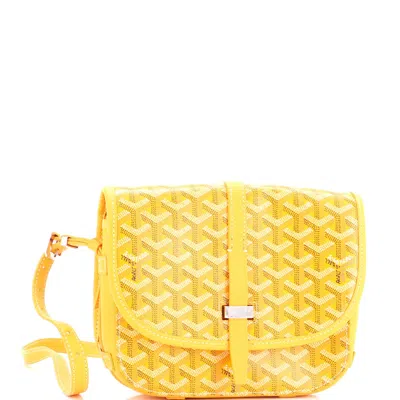Pre-owned Goyard Belvedere Ii Messenger Bag Coated Canvas Pm In Yellow