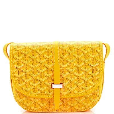 Pre-owned Goyard Belvedere Ii Messenger Bag Coated Canvas Pm In Yellow