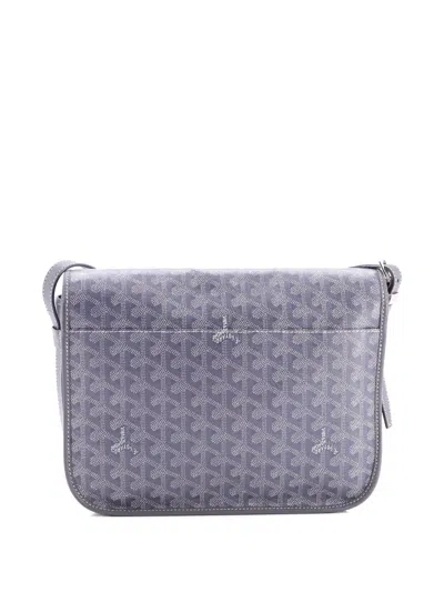 Pre-owned Goyard Belvedere Messenger Bag Coated Canvas Mm Crossbody Bag In Gray
