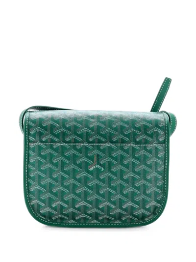 Pre-owned Goyard Belvedere Messenger Bag Coated Canvas Pm Crossbody Bag In Green